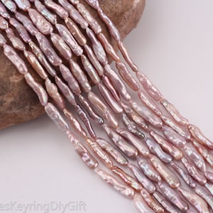 Purple Biwa Stick Pearl Beads, Natural Irregular Long Pearls, Real Freshwater Pearls, Wholesale Beads, Beading Supplies/7-9x20-23mmm-PB006-1