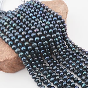 8-9mm AAAPeacock Black Freshwater Pearls, Natural Irregular Freshwater Pearls, DIY Jewelry Making, Gift for Friend, Wholesale Beads
