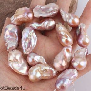 Purple Baroque Pearl Beads, Large Flameball Baroque Pearl,DIY Pearls Necklace Bracelet Earrings Jewelry Making-18pcs--17-18x21-23mm/YHZ004-2