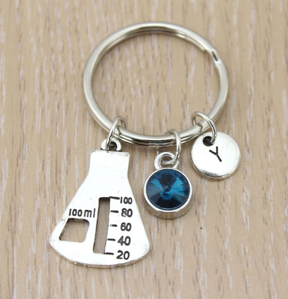 Beaker Charm Keychain Conical Flask Keyringscience Charm Etsy