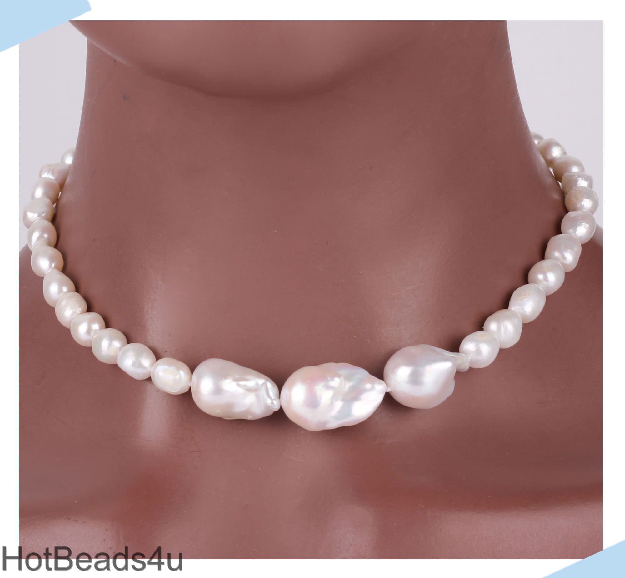 Collana Di Perle Barocche Naturali Fai Da Te | Kit Bigiotteria 35 Perle 9-10mm | Lunghezza 36 Cm | LIFKOME - 2