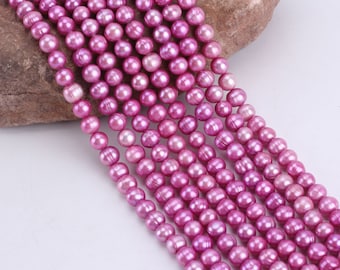 8-9mm Rose Pink Potato Freshwater Pearls, Nearly Round Pearls, Good Quality Pearls, Pearl for Jewelry Making,Wholesale Loose Beads-BHY005-23