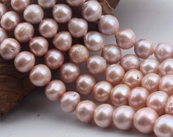 Purple Edison Pearl Strand: Round Freshwater Pearls, DIY Jewelry Making