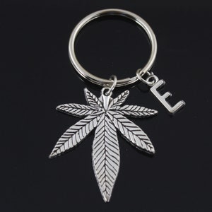Cannabis Keychain, Cannabis Keyring, Pot Leaf Gift, Pot Keychain, Weed Keychain, Weed Gifts, Marijuana ,Smoker Gift,Hippie,Initial keychain