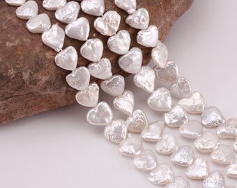 12x12mm Rare Shape Natural White Heart Shape Pearls,Irregular Freshawater Pearls,Loose Pearl Strand,Wedding Jewelry Supplies-15inches-AL002