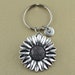 Sunflower keychain, Sunflower Pendant,Hippie Key chain,Flower keychain, Initial charm, Handmade Jewelry,Mother's Day gift, Encourage gift 