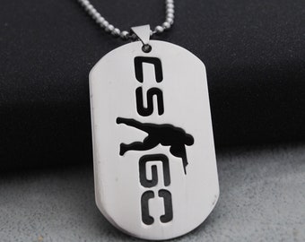 Mens necklace Popular Game Cs Go Necklace Charm Silver Color Sniper Shape Alloy Pendant Necklaces For Men Fashion Jewelry Collar Accessories