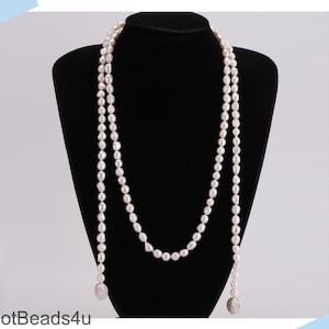 54 inch/parelketting zonder sluiting, extra lange parelketting, 8-9 mm natuurlijke zoetwaterparelketting, parelsieraden, beste cadeau voor haar