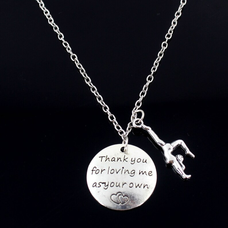 Step Mom Jewelry-Step Parent Mother in Law Gift Thank You For Loving Me As Your Own Necklace -Dancing girl Necklace Step Mom Gift