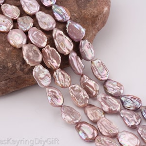 Purple Natural Freshwater Pearls, Light Color Irregular Shape Coin Pearls,Good Luster Loose Pearl,Jewelry Supplies/16x20mm-16inches--NK002-2