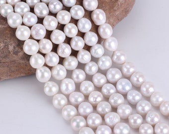 11-12mm White Freshwater Pearls, 15 Inch Strand, Jewelry Making