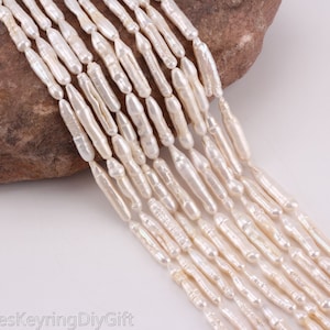 Good Quality white Biwa Stick Pearls,Natural Irregular Pearls, Genuine Freshwater Pearls, wholesale Loose Beads, Wedding Pearls/16pcs-PB002