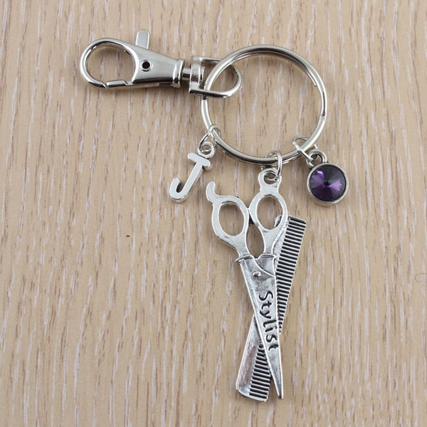 Personalized Scissor keychain With Initial,Scissor Keyring,Scissor Custom Keychain,Hairdresser Jewelry,Hairdresser Gift,Hair stylist keyring