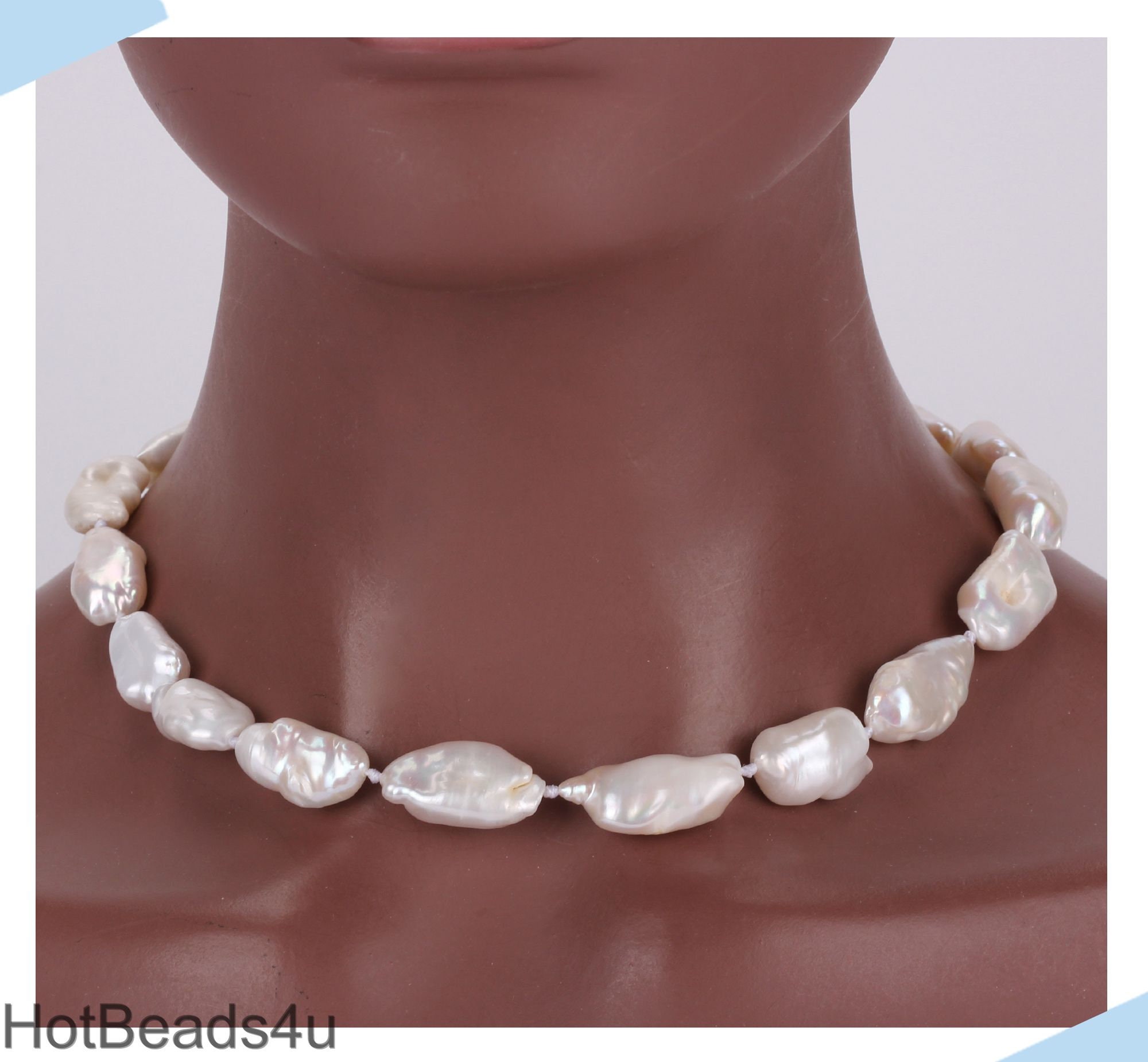 Baroque Pearl Necklace, Genuine Natural Freshwater Pearl