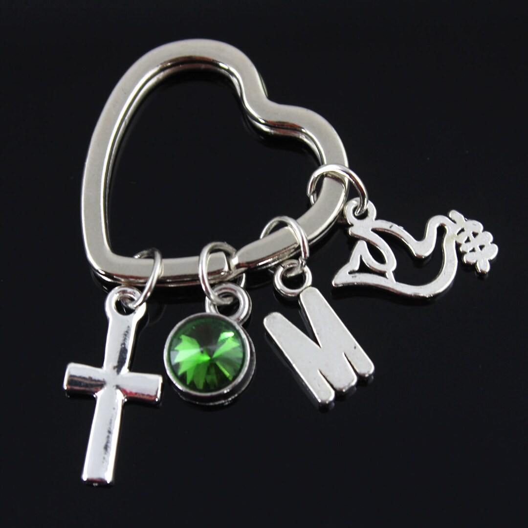 Cross Key Chain Faith Keychain Personalized Cross Keychain Etsy