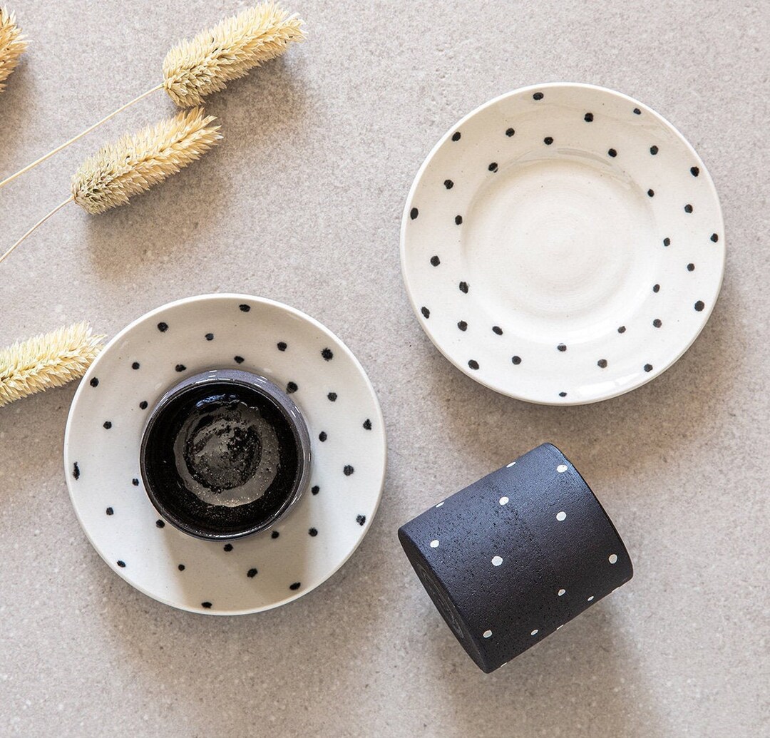 Black Ceramic Espresso Cup, Minimalist and Modern Pottery Espresso