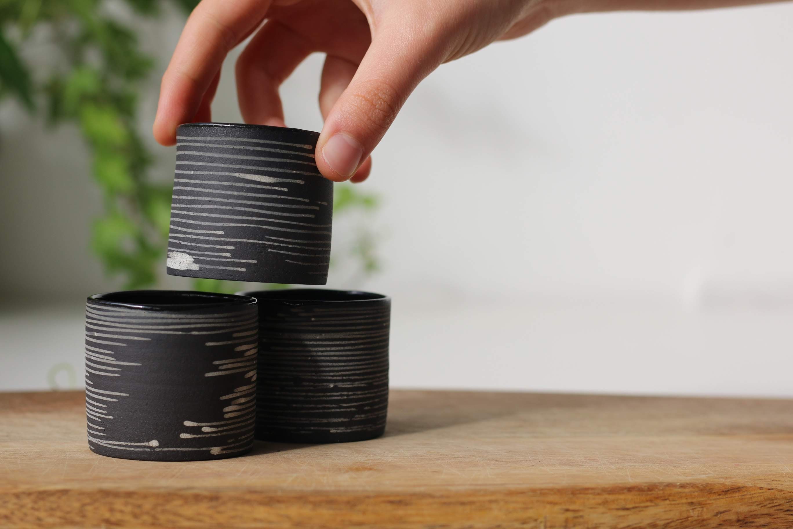 Black Ceramic Espresso Cup Minimalist and Modern Pottery Etsy