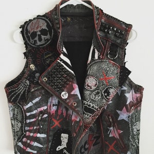 Men's Gothic Studded Vest Jacket, Made To Order Black Genuine Leather Vest Jacket, Personalized Punk Vest Jacket, Bikers Vest Jacket,