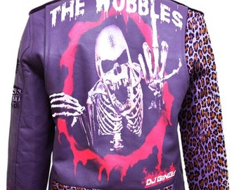 Women's Purple Silver Studded Leather Jacket | Bold Wobbles