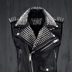 Leather vest shop buttons