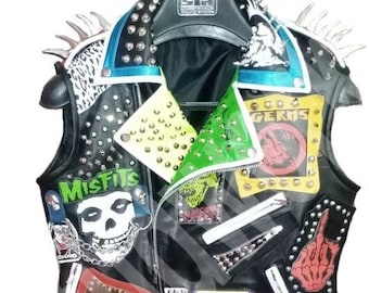 Handmade Biker's Gothic Steampunk Spike Studs Real Leather Men's