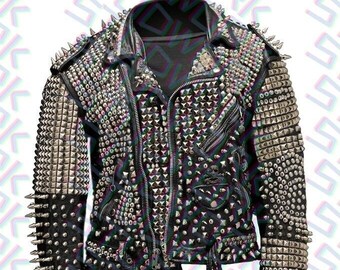 Steampunk Gothic Jacket Genuine Leather, Punk Fashion, punk jacket, punk jacket,  studded leather, punk leather jacket, leather jacket men