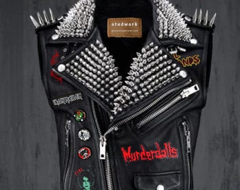 Black Leather Waist Belted Outer Wear, Murderdolls Slipknot