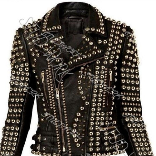 Women Steam-punk Studded Jacket Customized Punk Motorcycle - Etsy