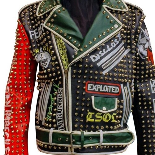 Multicolor Motorcycle Jacket Customize Brando Gothic Jacket - Etsy
