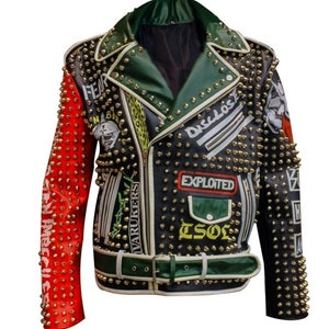 Multicolor Motorcycle Jacket, Customize Brando Gothic Jacket, Golden ...
