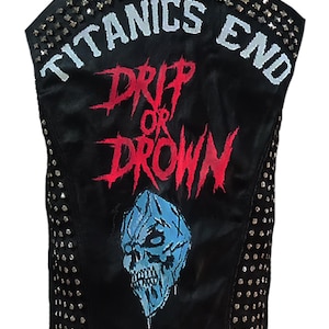 Classic Handmade Men Biker&#39;s Spikes Studded Punk Patches Gothic Vest Jacket