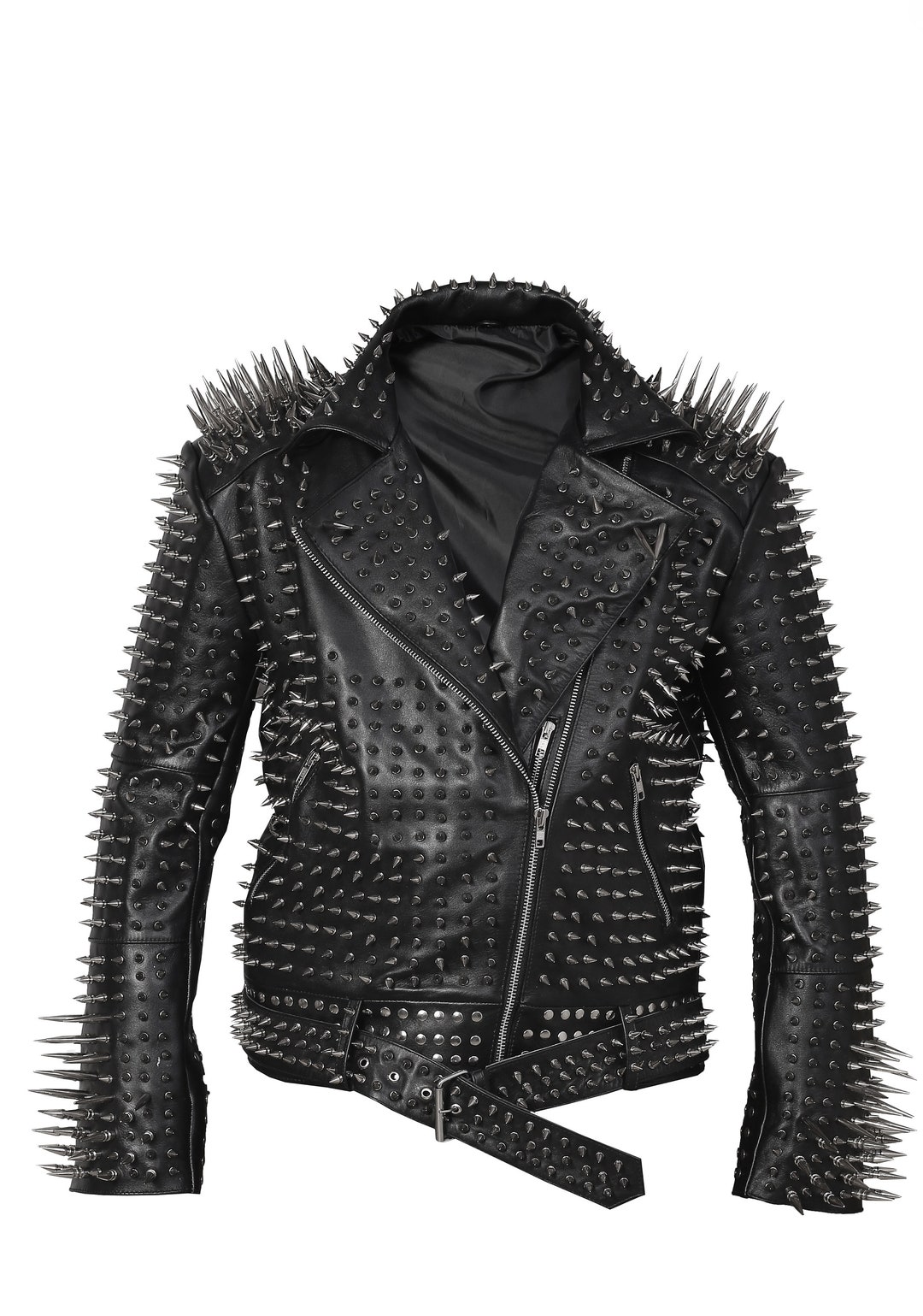 Black studded jacket sale