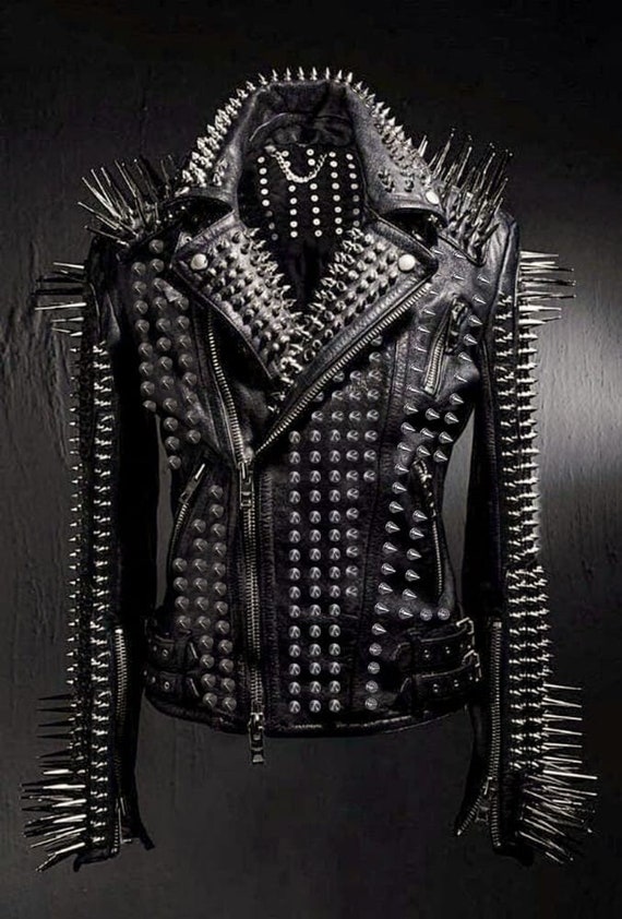 Steampunk Handmade Jacket Heavy Metal Long Spiked Gothic Jacket Personalized Multi Studs Jacket Silver Studded Motorbike Jacket Etsy Canada