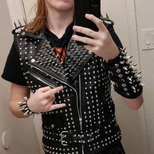 Spiked Studded Women Vest Jacket, Punk Biker Gothic, Personalized Belted Studwork, Leather Clothing Vest Ladies, Motorbike Bachelor&#39;s Wear,