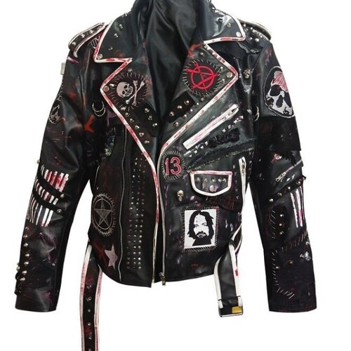 Bikers Spiked Patches Jacket Steampunk Personalized Silver - Etsy