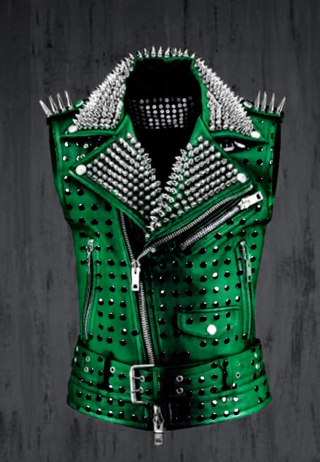 ミュージシャン STUDDED WORK JACKET Punk Jacket - Brando Jacket Men - Gothic Jacket - Studded