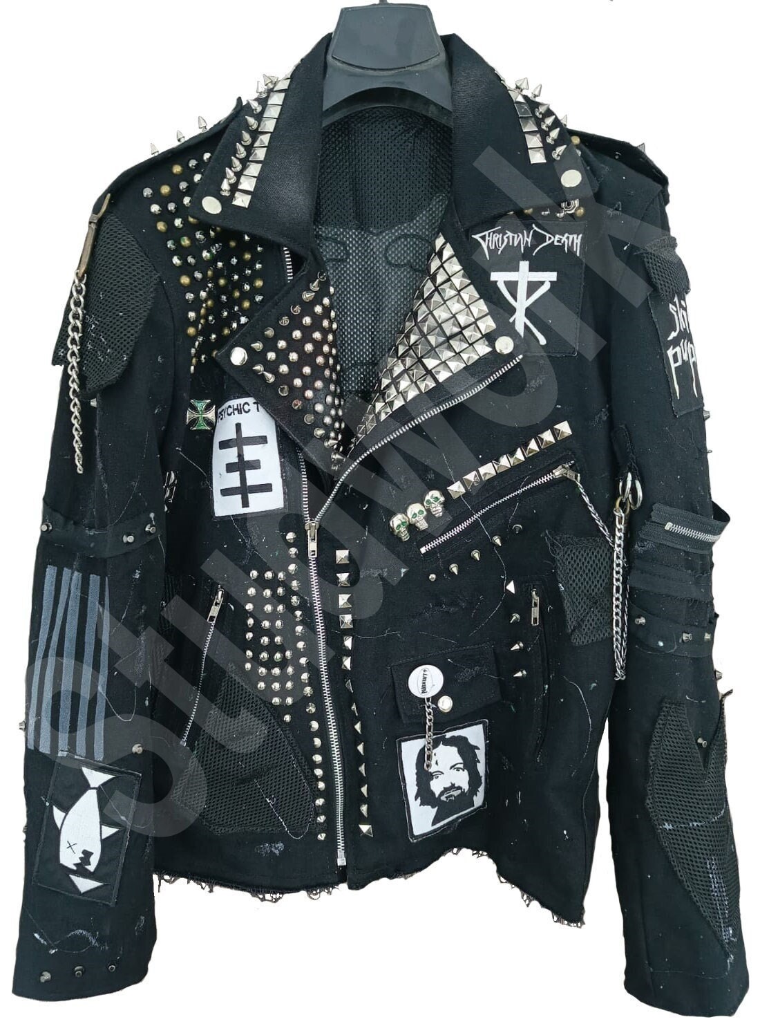 Multi Studded Gothic Style Outer Wear, Handmade Biker's Patches, Denim Brando Punk Jacket, Pins and Spiked Clothing Men, Punk Rock Jacket, - Etsy Multi Studded Gothic Style Outer Wear, Handmade Biker's Patches, Denim Brando Punk Jacket, Pins and Spiked Clothing Men, Punk Rock Jacket, - Etsy