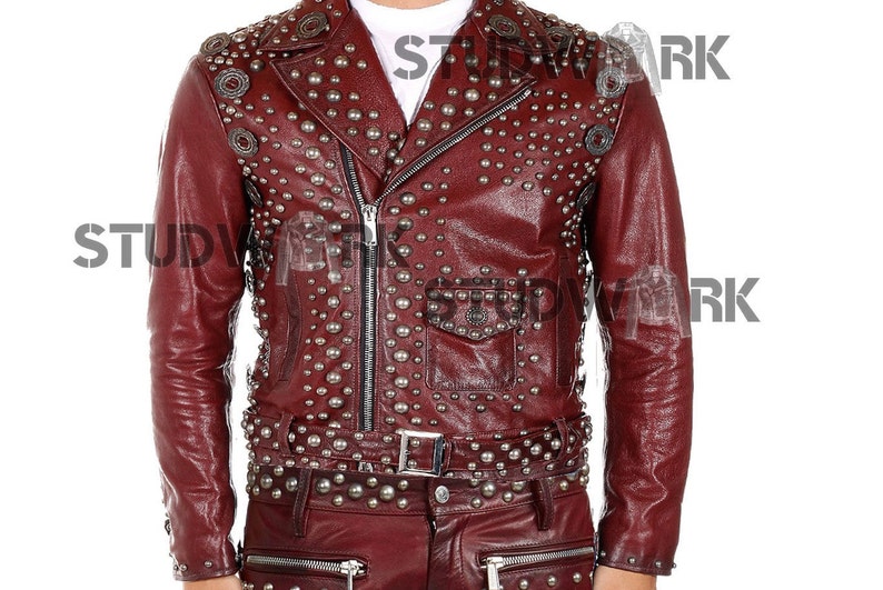 Studded Leather Suit/ Dress Jacket Pants Men Rocker Studded | Etsy