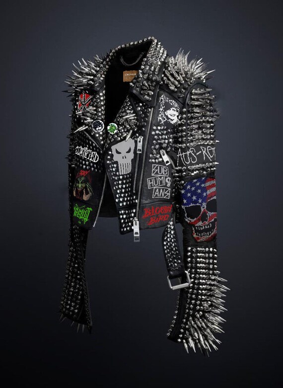 Spiked Steampunk Leather Jacket Men, Dead Kennedy Gothic Brando