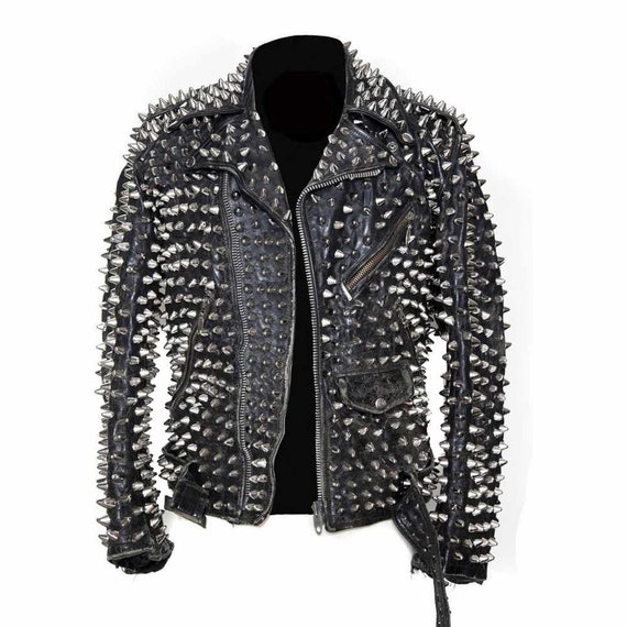 Studded Fashion Jacket Punk Women's Cow Leather, Silver Heavy Metal Spiked Stud Work, Biker Slim Fit Jacket, Studded Biker Jacket, Spiked - Etsy Studded Fashion Jacket Punk Women's Cow Leather, Silver Heavy Metal Spiked Stud Work, Biker Slim Fit Jacket, Studded Biker Jacket, Spiked - Etsy