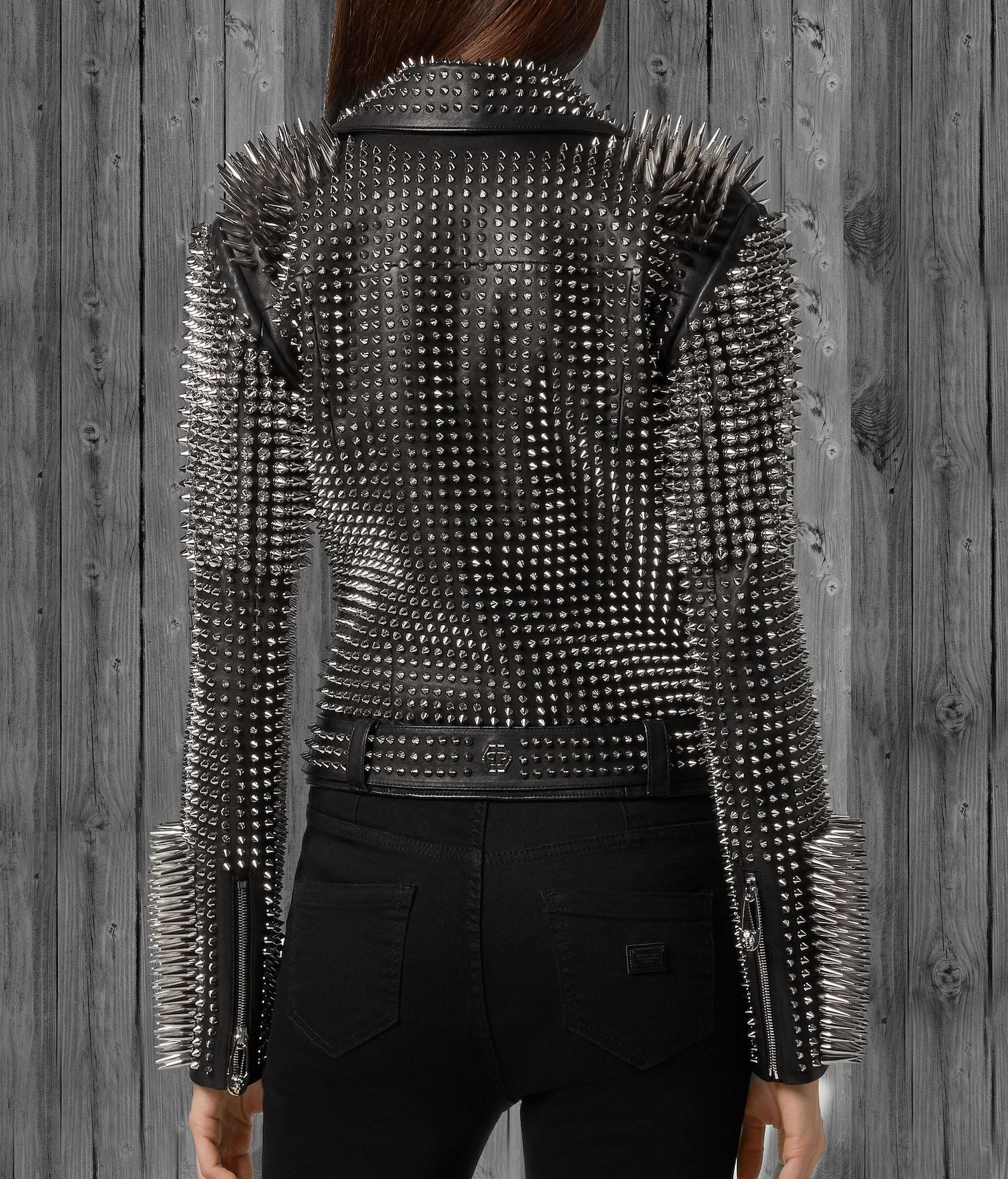 Studded Leather Jacket Women Spiked Leather Jacket Women Etsy