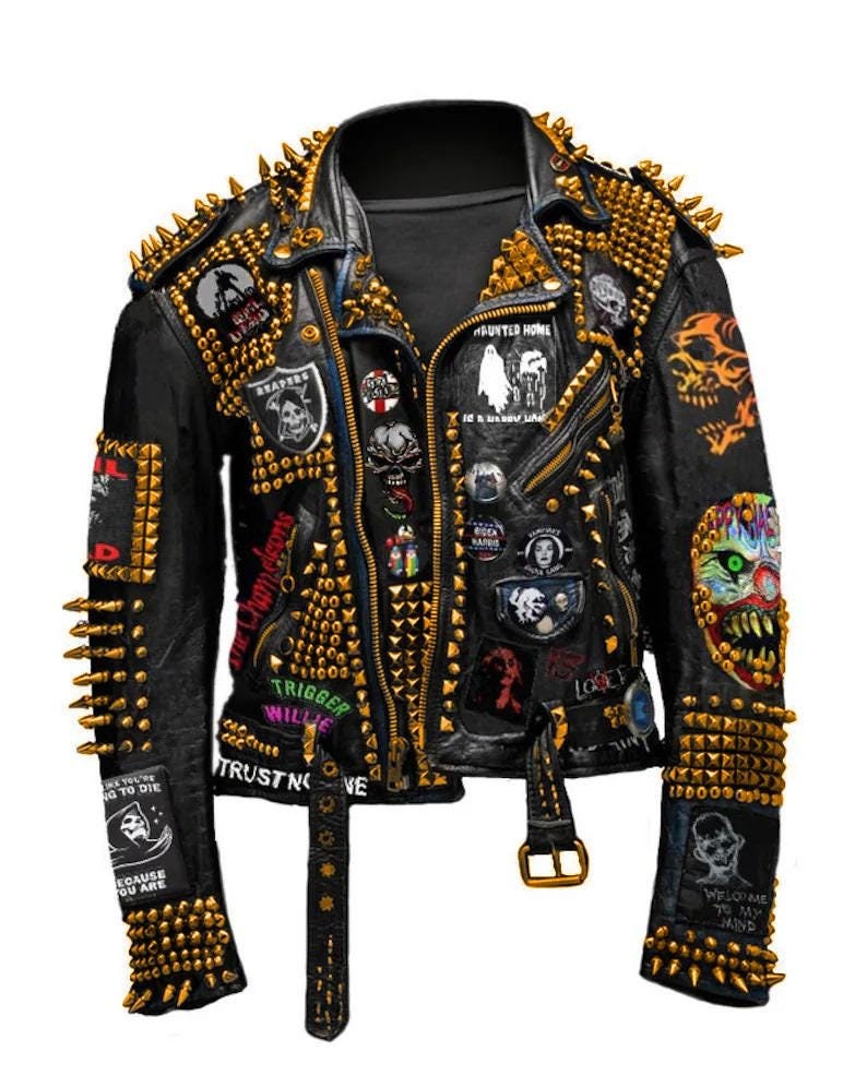 ミュージシャン STUDDED WORK JACKET studwork - Etsy