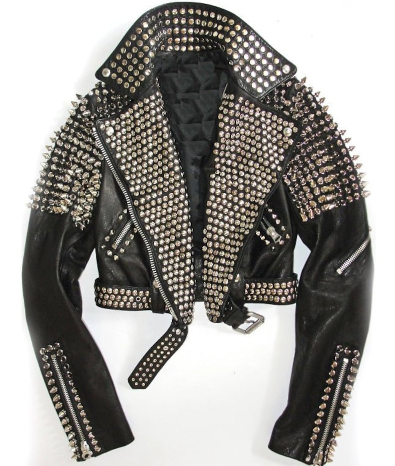 Handmade Women Black Leather Rock Steam Punk Style Image 0
