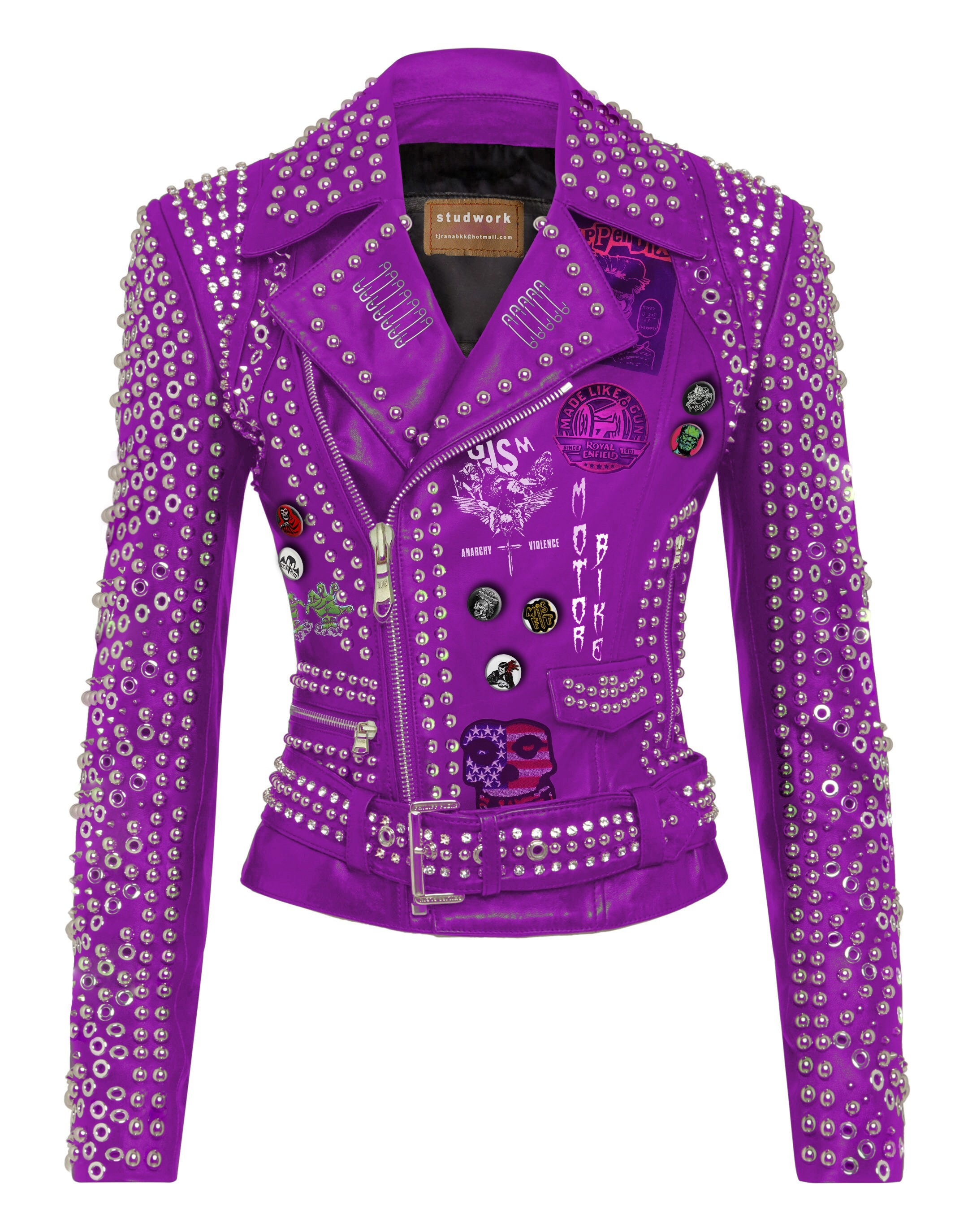 Biker's GISM Studded Fashion Leather, Women's Misfit Punk Rock