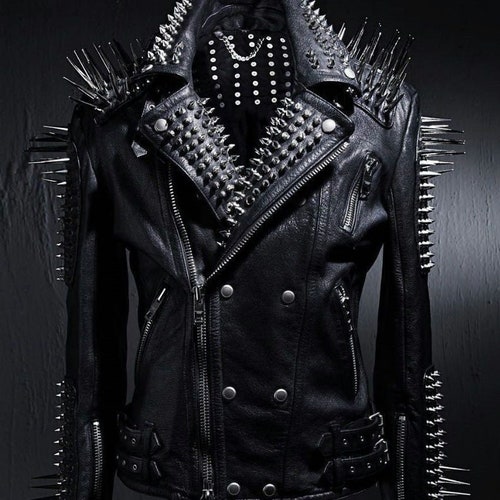 spiked biker jacket
