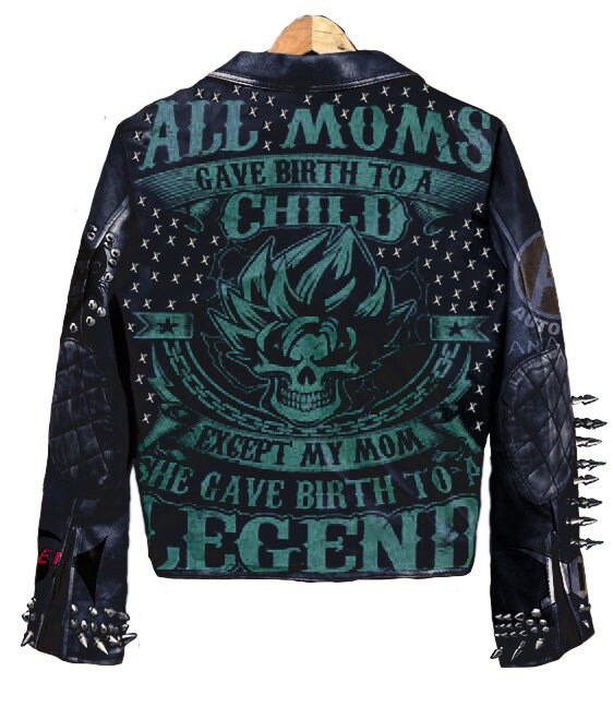 Heavy Studded Lemmy Punk Wear, Men's Personalized Denim