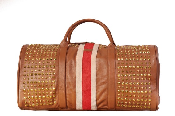Luggage Brown Weekender Bag Cowhide 