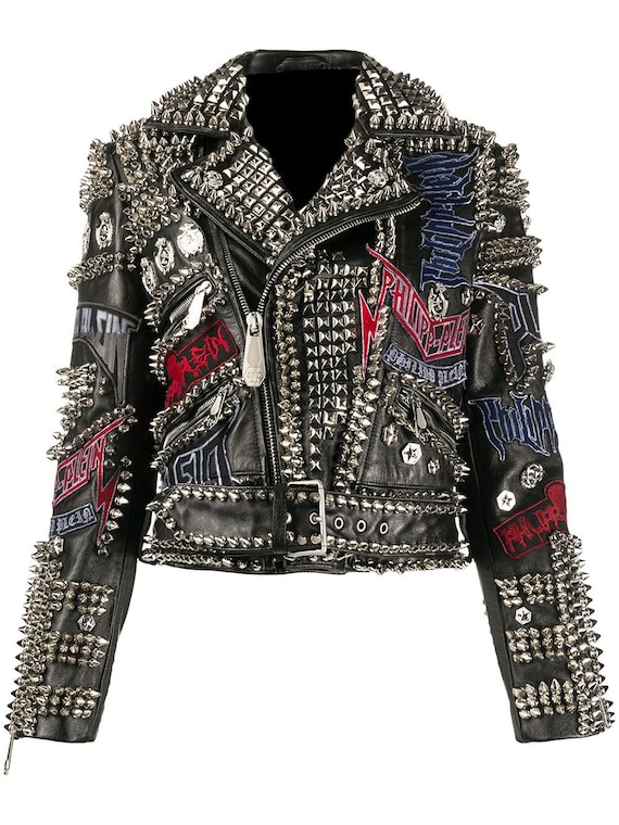 Handcrafted Heavy Spiked Metal Studded, Gothic Leather Solid Studs