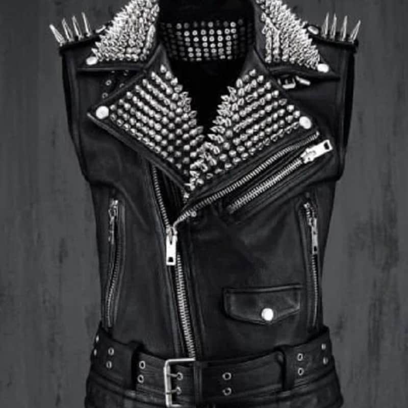 Studded detail v neck denim jacket