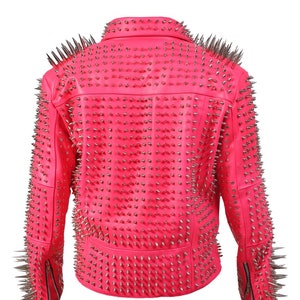 Men's Full SPIKED Punk Silver Long Spike Studded PINK - Etsy